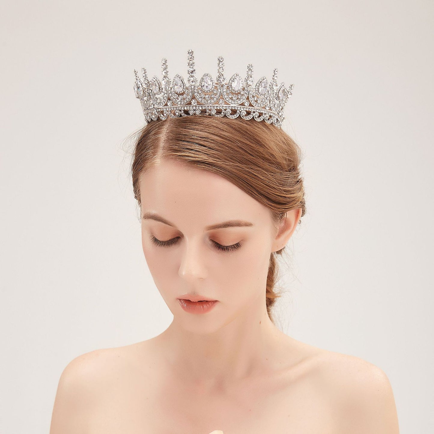 AAA Zirconia Large Crown Bridal Accessories (Wholesale)