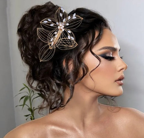 Bridal Headdress Hollow Leaf Hair Comb