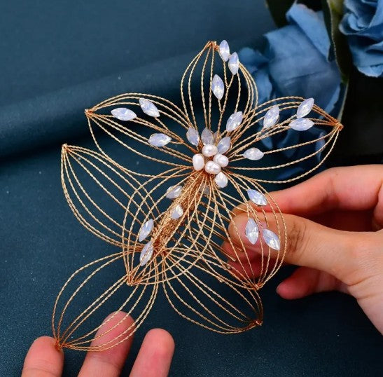Bridal Headdress Hollow Leaf Hair Comb