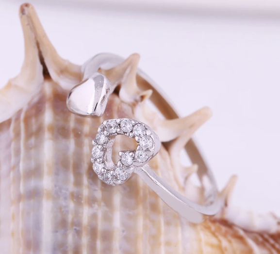 WalerV Sweet Romantic Adjustable Zircon Wedding Ring