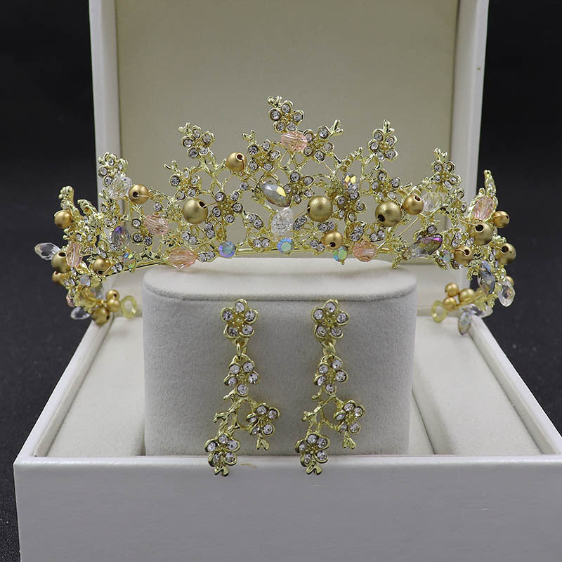 Baroque Crown Gold Headband Bridal Hair Accessory