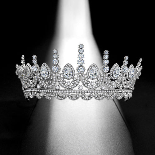 AAA Zirconia Large Crown Bridal Accessories (Wholesale)