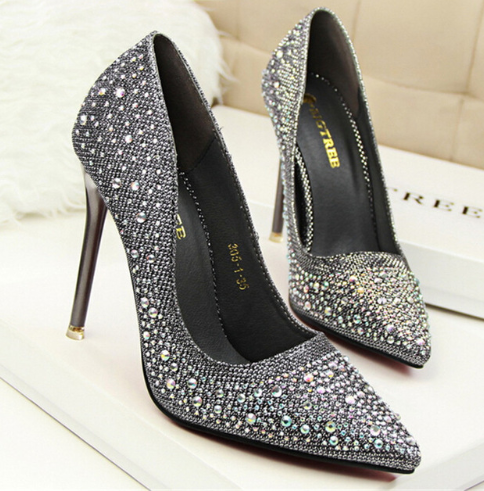 Bridal High Heel Pointed Toe Wedding Shoes