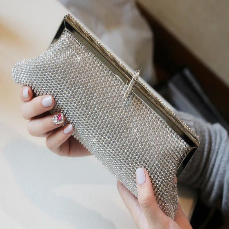Rhinestone Bridal Clutch with Chain for Women