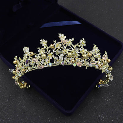 Baroque Crown Gold Headband Bridal Hair Accessory