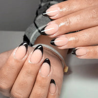 Black French Tip Press on Nails